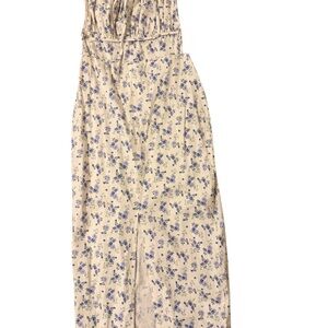 Floral Cream Open Back Maxi Dress